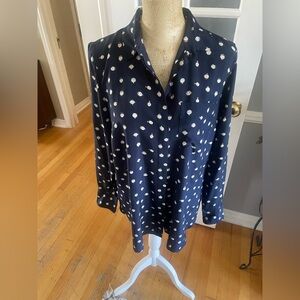 J Crew silk clock button down shirt